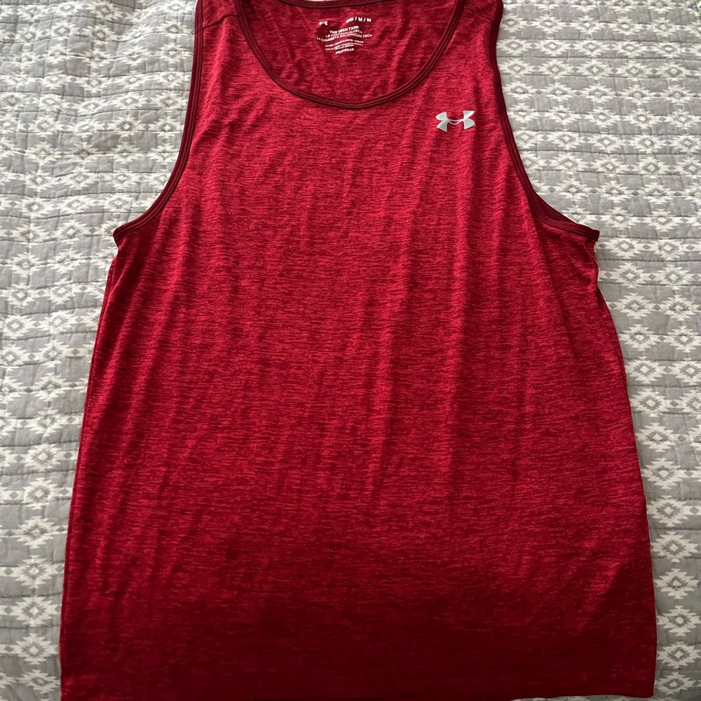 UA The Tank Tech Red Tank Top worn one time.  Very nice shirt!